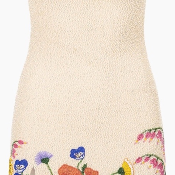 STAUD Dresses & Skirts - STAUD Beaded Floral Mini Dress – Size S